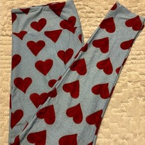 LuLaRoe Leggings TC Tall & Curvy Valentine Heart Print sz 12-18 NEW